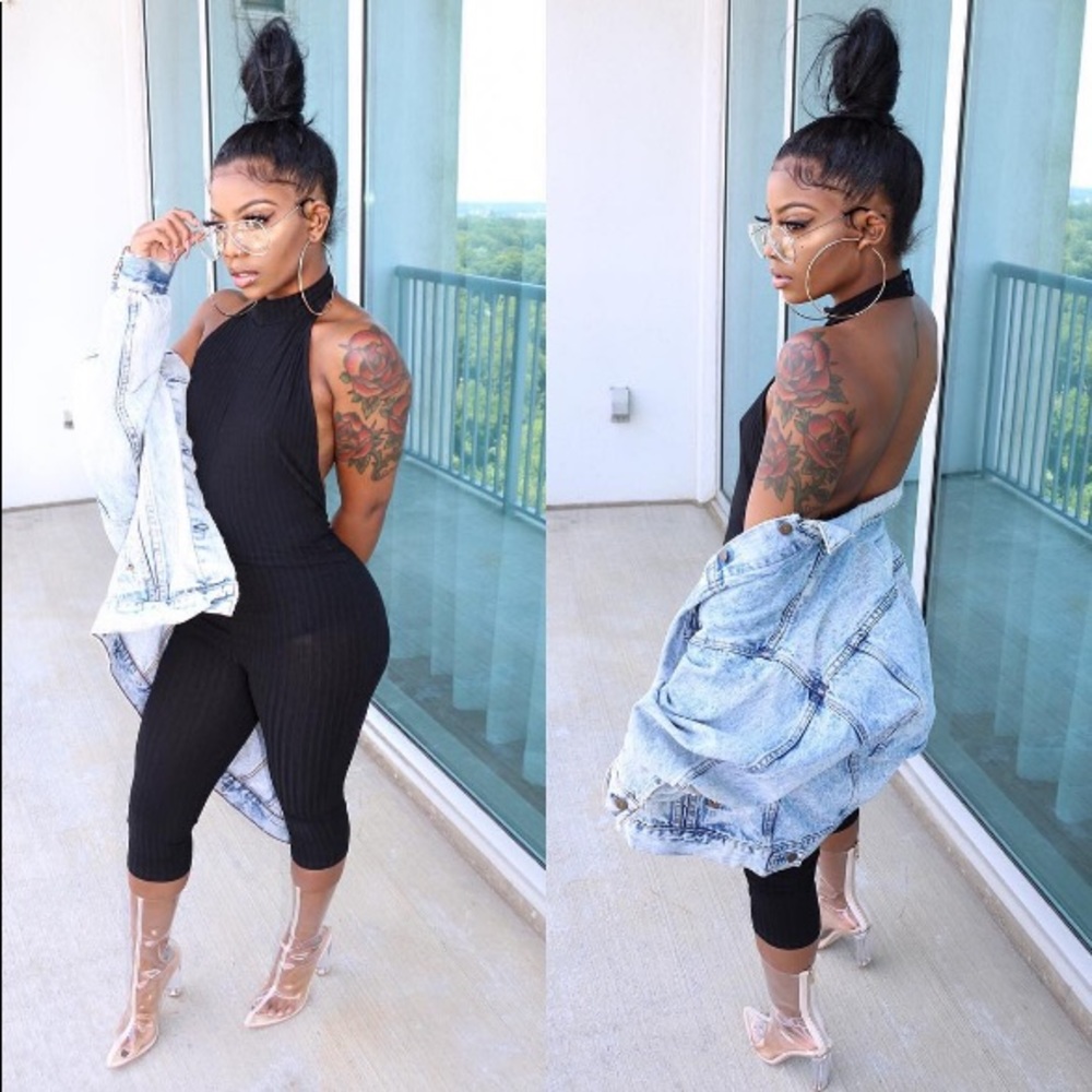 Fashion Nova Backless Jumpsuit